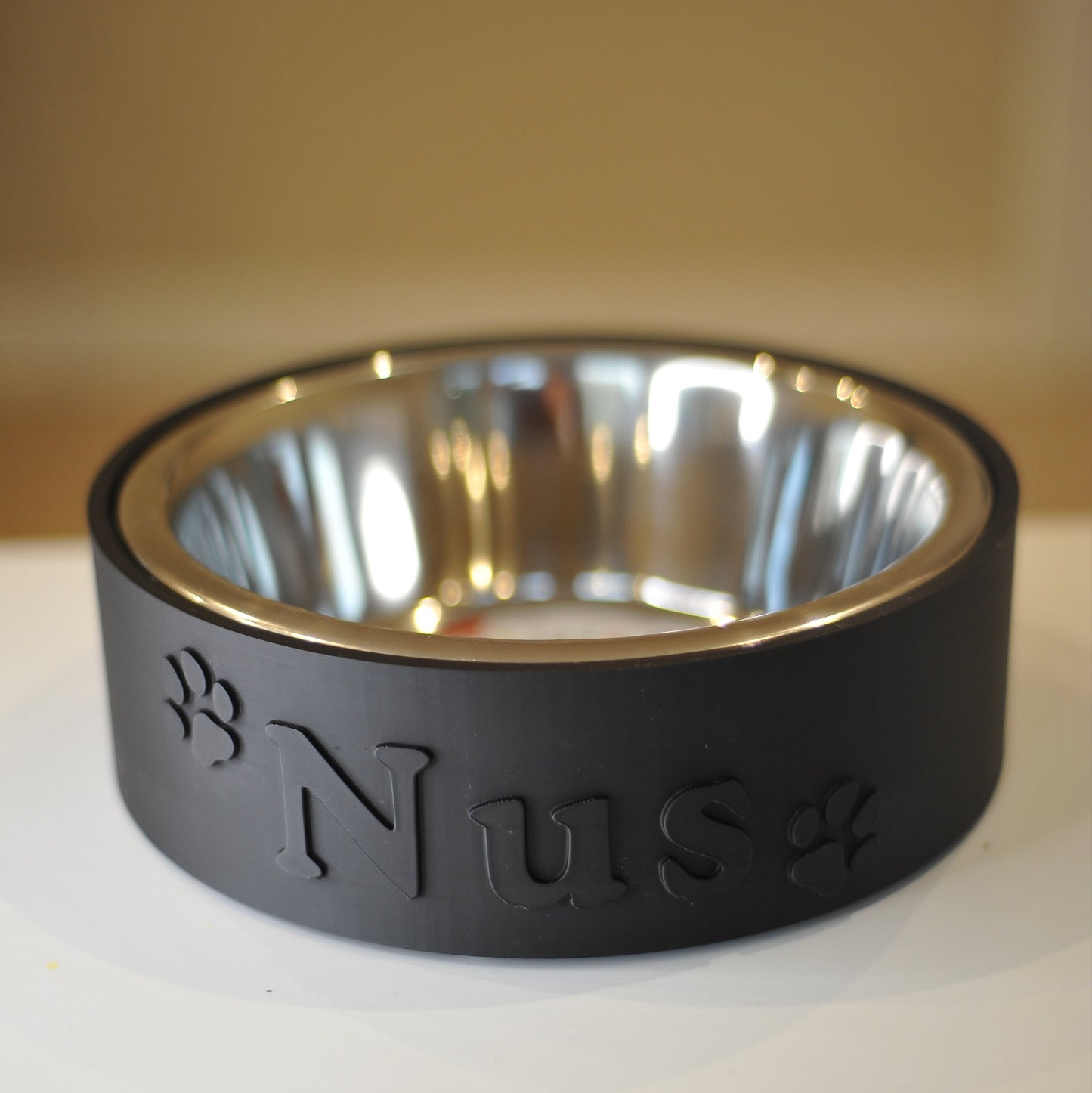 Ciotola personalizzata con nome per cani nera