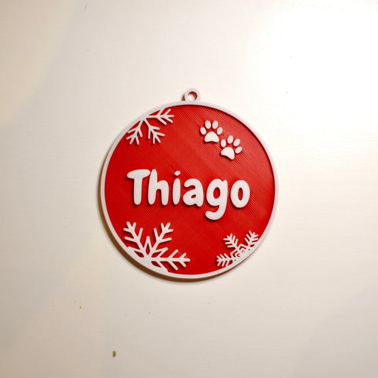 Pallina di Natale Cani e Gatti - Nome - FOURZAMPE