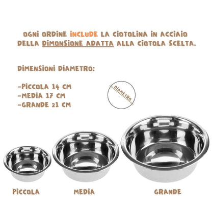 Ciotola Personalizzabile Con il Nome del tuo animale domestico - FOUR ZAMPE